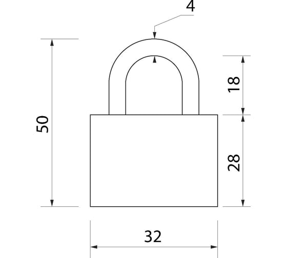 Навесной замок ТУНДРА 32x69 мм, МИКС 4674210