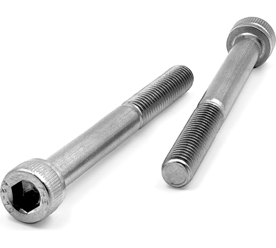 Нержавеющий винт с цилиндрической головкой KREPFIELD M6x55 мм, DIN 912, А2, внутренний шестигранник, неполная резьба, 20 шт. 912A2ВИНТПР6Х55-20 1