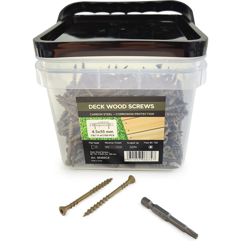 Саморезы для монтажа террас и фасадов Camo Deck Wood Screws 55x4,5 mm ...