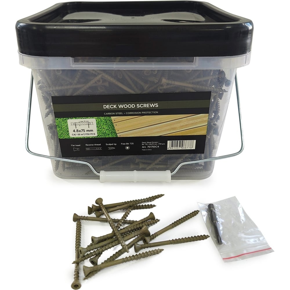 Саморезы для монтажа террас и фасадов Camo Deck Wood Screws 75x4,8 mm ...