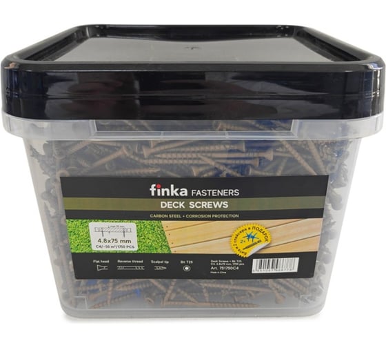 Саморезы для монтажа террас и фасадов Camo Deck Wood Screws 75x4,8 mm, C4, T25 1750 шт., с антикоррозийным покрытием, арт. 751750C4