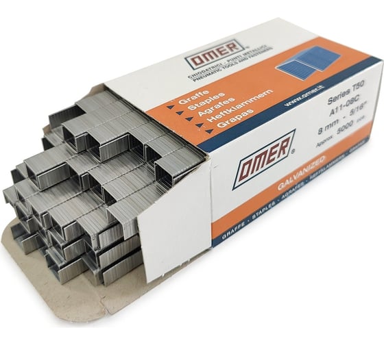 Скобы Simpson Omer 11/8NK (Rapid 140/8) 5000 шт., 12 мм толщина, 667B0801