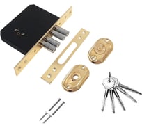 Врезной замок Marlok 189-4mf- 5 ключей, pв (золото), черный корпус 011380