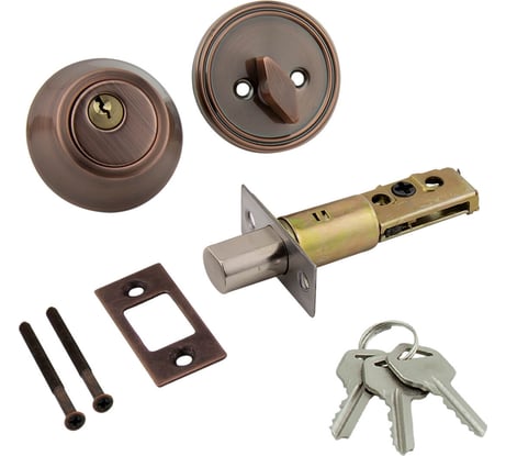 Врезной замок Marlok d1 ключ/вертушка, ac (медь) (blister) 034218