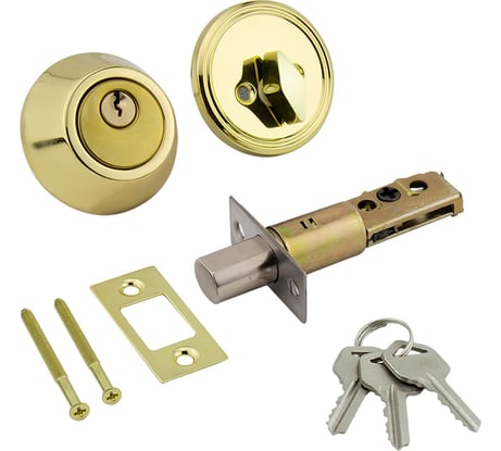 Врезной замок Marlok d1 ключ/вертушка, pb (золото) (blister) 034216