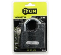 Навесной замок с защитой дужки On 70 мм, чугун, автоматическое запирание 22-01-570