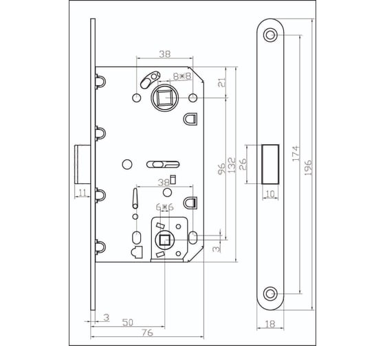 Магнитная сантехническая защёлка ADDEN BAU WC-5096 MAG S. CHROME 940002022219