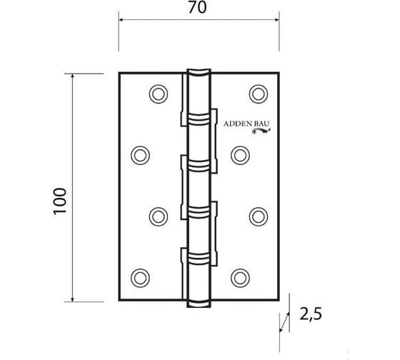 Универсальная петля ADDEN BAU 100x70x2.5 4BB WHITE 940000004446
