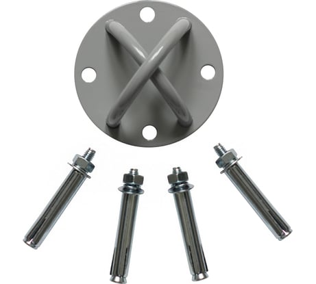 Подвес для качелей MoyDvor, боксерской груши, каната, цепи. Кронштейн с 4 анкерами для крепления к потолку, стене и полу. SAC000845