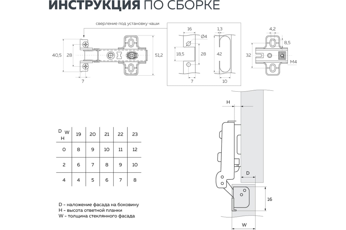 Петля для алюминиевого фасада Lemax PROF clip-on, полунакладная, с ...
