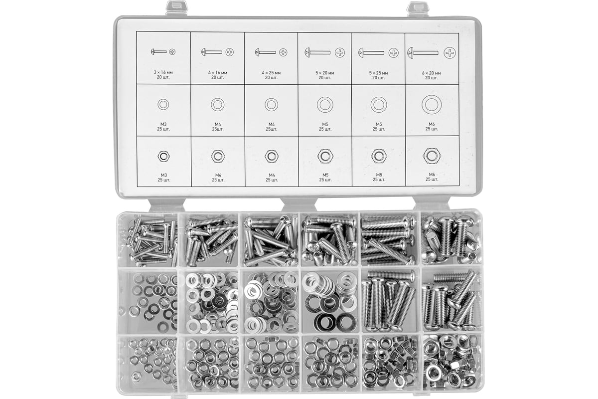Набор винтов, гаек, шайб СИБРТЕХ 420 предметов 47617 - выгодная цена ...