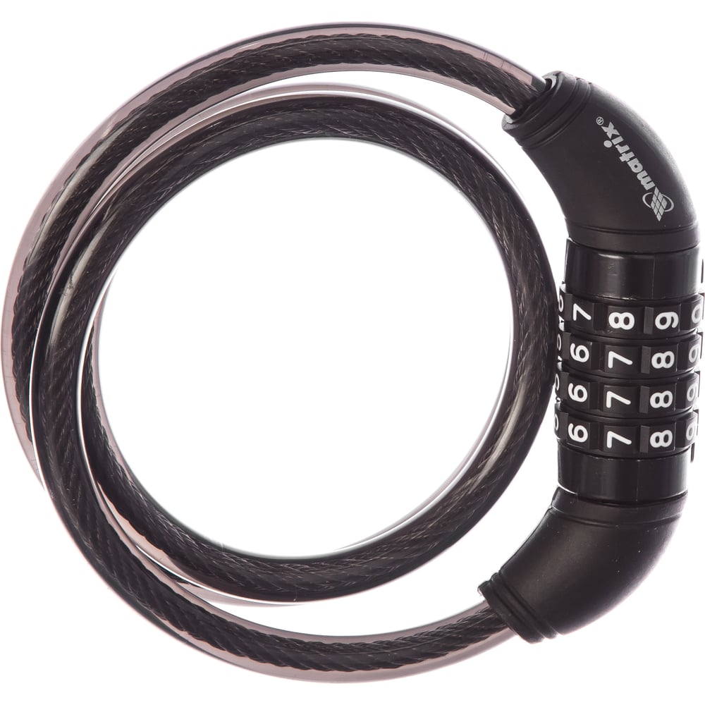 Тросовый универсальный замок с кодовым механизмом MATRIX 10х950 мм ...