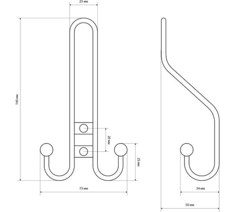 Крючок-вешалка СТАНДАРТ 208 A CP хром ЕВРОПАКЕТ 10211