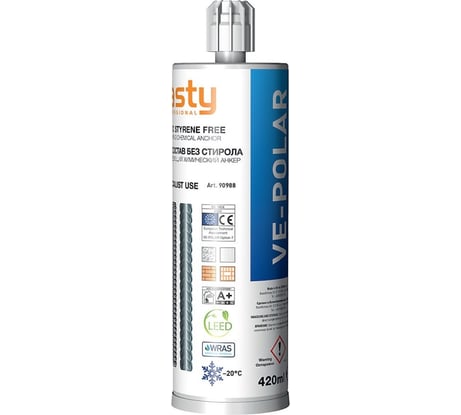 Fasty VE-Polar картридж 420 мл + 2 смесителя  (химический анкер) 90988