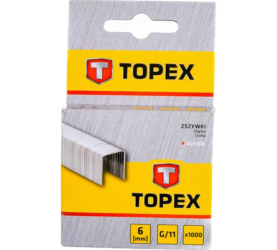 Скобы (6 мм; тип G) 1000 шт. TOPEX 41E406