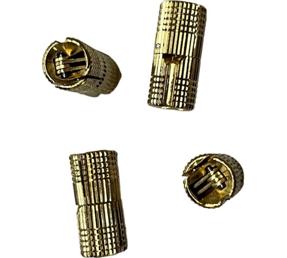 Потайная петля ЭЛИМЕТ латунь, D12, ДСП 18 мм, комплект 4 шт. БП-00002769