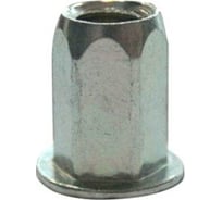 Заклепка-гайка ЦКИ М6 плоская, уменьшенная, 1/2 шестигранная, СТ., Ц, REX E:0.5-3.0 мм, 200 шт. 50407