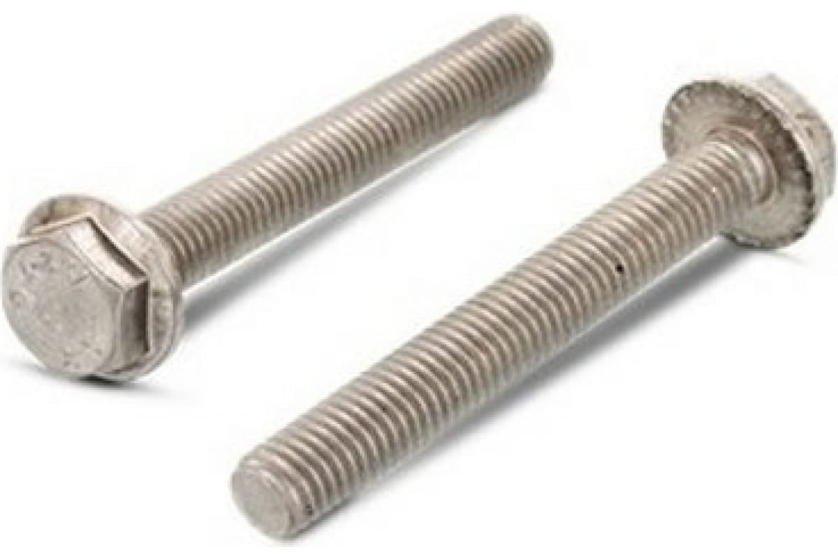 Болт с фланцем ЦКИ DIN 6921, М6x12, рифленый, 8.8, Ц, 100 шт. 36986 ...