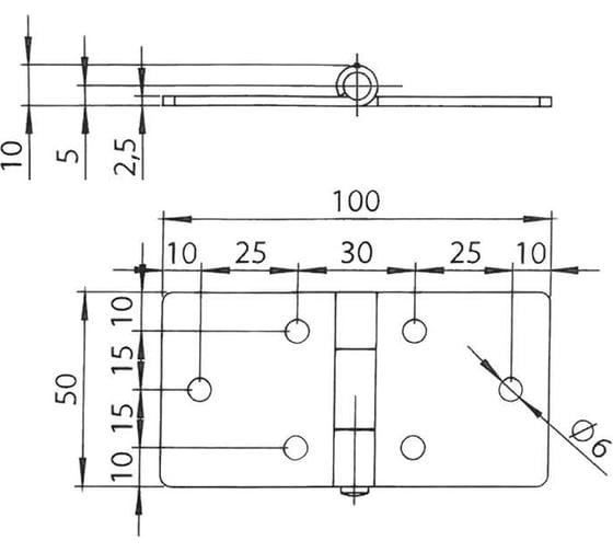 Накладная шарнирная петля EMES SIM50X1006
