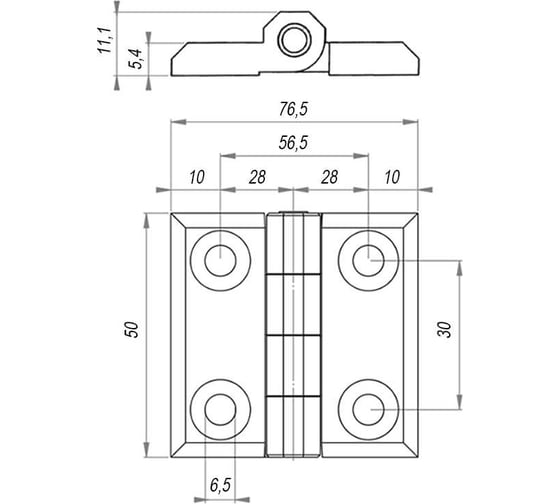 Универсальная шарнирная петля EMES ZMB50X76