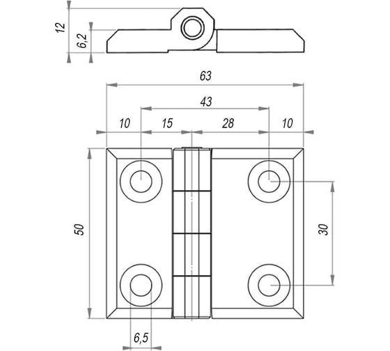 Универсальная шарнирная петля EMES ZMK50X63