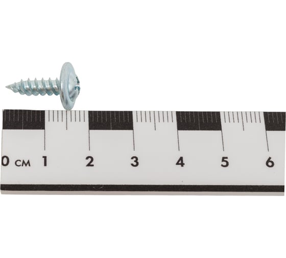 Саморез GSMETZ белый, 4.2x16 мм, с прессшайбой, оцинкованный, ph2, 1 кг/625 шт. 1024216-1