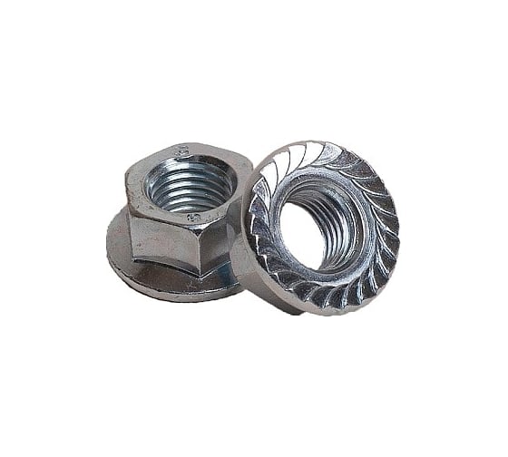 Шестигранная гайка с фланцем BEFAST DIN 6923, цинк, М6, 100 шт. 6923F06100S
