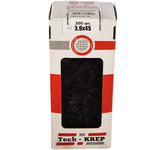 Саморез ШС ГВЛ Tech-Krep 3,9х45 200 шт, коробка с окном 112704