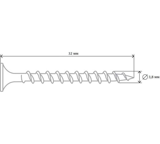 Саморез Tech-Krep 1 кг (625 шт.) 3.8х32 редкая резьба 125584