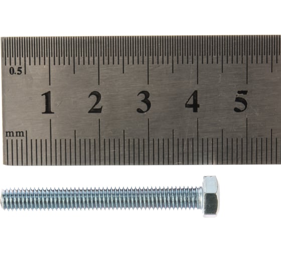 Болт DIN 933 с шестигранной головкой, оцинкованный М5х40, 60шт - коробка Tech-Krep 105198