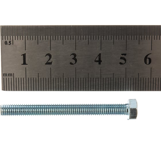 Болт DIN 933 с шестигранной головкой, оцинкованный М5х50, 50шт - коробка Tech-Krep 105199