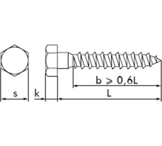 Сантехнический болт DIN 571 оцинкованный 10х100, 15шт - коробка Tech-Krep 126561