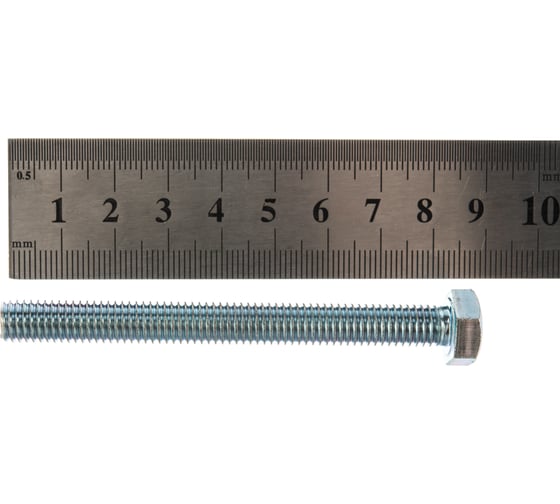 Болт DIN 933 с шестигранной головкой, оцинкованный М8х80, 20шт - коробка Tech-Krep 126513