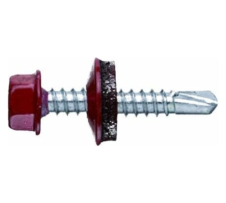 Саморез КР со сверлом 4,8x28 мм RAL-3005 винно-красный, 300 шт в ведре Zitar 127870