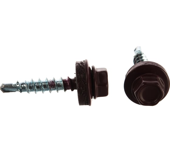 Кровельный саморез Tech-Krep КР сверло 4,8х28 RAL-3005 винно-красный 300 шт, ведро 127870