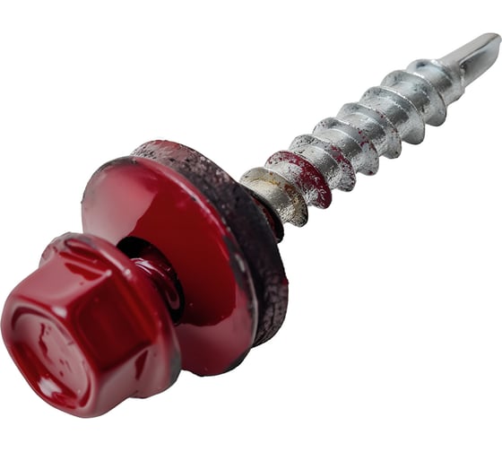 Кровельный саморез Tech-Krep КР сверло 4,8х35 RAL-3005 винно-красный 250 шт, ведро 127873