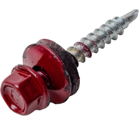Кровельный саморез Tech-Krep КР сверло 4,8х35 RAL-3005 винно-красный 250 шт, ведро 127873