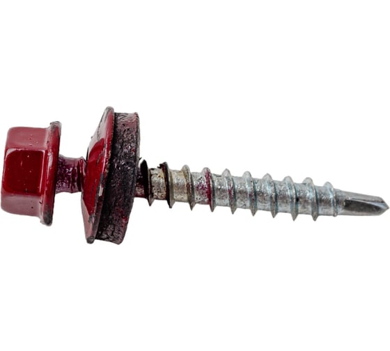 Кровельный саморез Tech-Krep КР сверло 4,8х35 RAL-3005 винно-красный 250 шт, ведро 127873