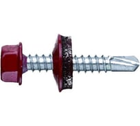 Кровельный саморез Tech-Krep КР сверло 4,8х35 RAL-3005 винно-красный 60 шт, коробка с окном 125552