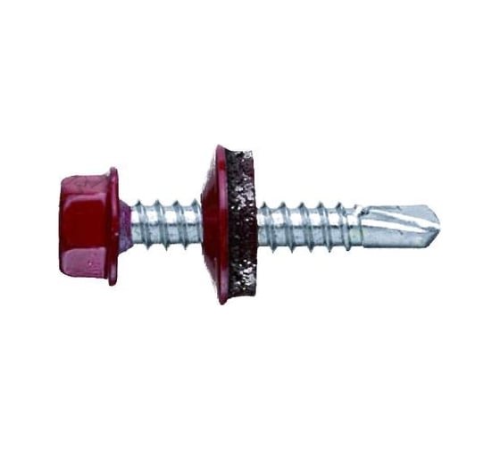 Кровельный саморез Tech-Krep КР сверло 4,8х35 RAL-3005 винно-красный 60 шт, коробка с окном 125552 1