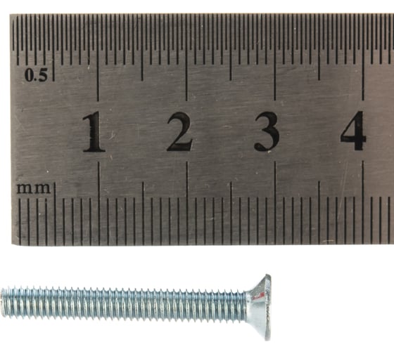 Винт DIN 965 с потайной головкой, оцинкованный М4х30, 120шт - коробка Tech-Krep 105236