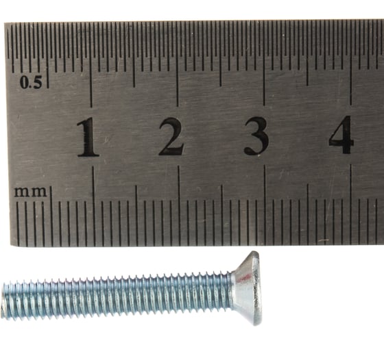 Винт DIN 965 с потайной головкой, оцинкованный М5х30, 80шт - коробка Tech-Krep 105238