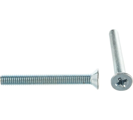 Винт DIN 965 с потайной головкой, оцинкованный М5х40, 60шт - коробка Tech-Krep 105239