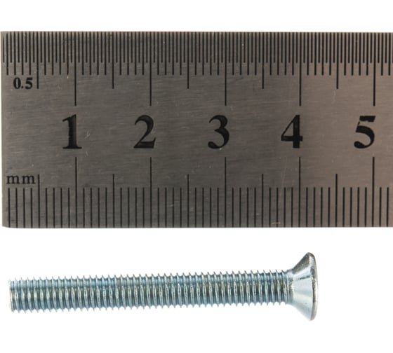 Винт DIN 965 с потайной головкой, оцинкованный М5х40, 60шт - коробка Tech-Krep 105239