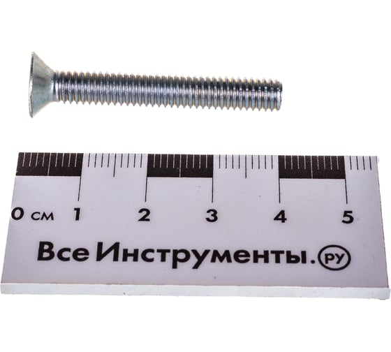Винт DIN 965 с потайной головкой, оцинкованный М6х40, 40шт - коробка Tech-Krep 105243