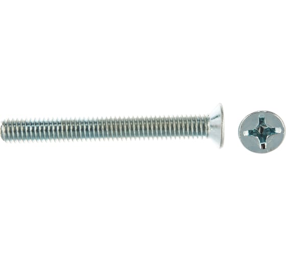 Винт DIN 965 с потайной головкой, оцинкованный М6х50, 40шт - коробка Tech-Krep 105244