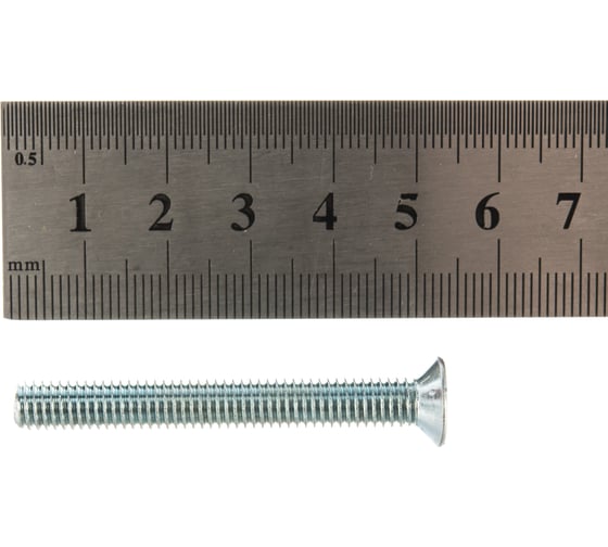 Винт DIN 965 с потайной головкой, оцинкованный М6х50, 40шт - коробка Tech-Krep 105244
