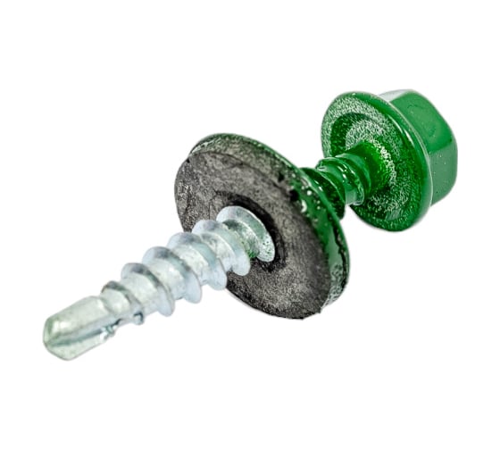 Кровельный саморез Tech-Krep КР сверло 4,8х28 RAL-6002 зелёный 300 шт, ведро 103177
