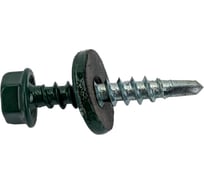 Саморез КР со сверлом 4,8x28 мм RAL-6005 темно-зеленый, 300 шт в ведре Zitar 127871