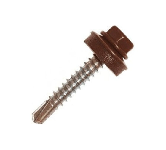 Кровельный саморез Tech-Krep КР сверло 4,8х28 RAL-8017 3 кг, ведро 128398